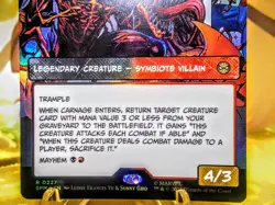 Carnage Crimson Chaos rare foil magic the gathering spider-man trading card - Image 3