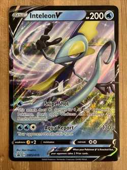 Inteleon V - SWSH016 - Pokemon Promo Sword & Shield Ultra Holo Card JUMBO LP - Image 1