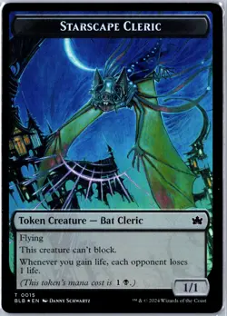 Bloomburrow #26//15 Cragflame//Starscape Cleric 2-Sided Token Borderless-Foil - Image 1