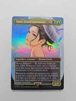 MTG Yuna, Grand Summoner NM EN Borderless Foil PROMO 0001 FINAL FANTASY EDH - Image 1