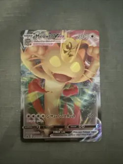 Pokemon Card Meowth VMAX SWSH005 Black Star Promo - Image 1