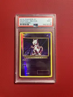 2016 Pokemon XY Evolutions Mewtwo Reverse Foil #51 PSA 9 Card TCG - Image 1