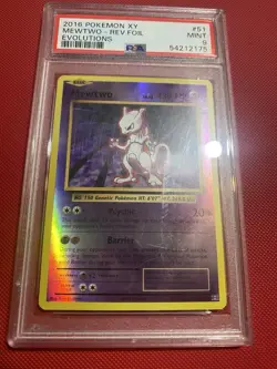 2016 Pokemon XY Evolutions Mewtwo Reverse Foil #51 PSA 9 Card TCG - Image 2