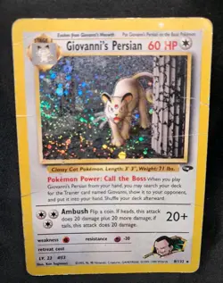 Giovanni's Persian 8/132 Gym Challenge 2000 Holo Rare HP Pokemon TCG 8/132 - Image 1