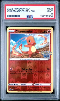 2022 POKEMON GO #008 CHARMANDER-REVERSE FOIL PSA 9 - Image 1