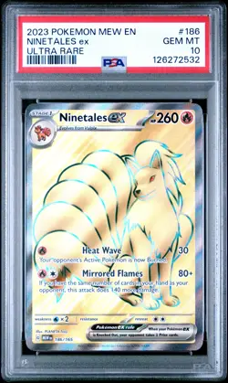 2023 POKEMON MEW EN-151 ULTRA RARE #186 NINETALES EX PSA 10 - Image 1