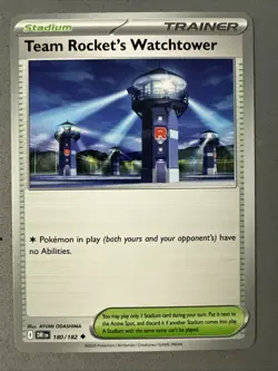 Pokemon TCG * Destined Rivals 180/182 Team Rocket Watchtower U * UNG NM FRESH PK - Image 1