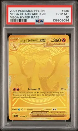 Pokemon Mega Charizard X ex 130/094 Phantasmal Flames Hyper Rare Holo PSA 10 - Image 1
