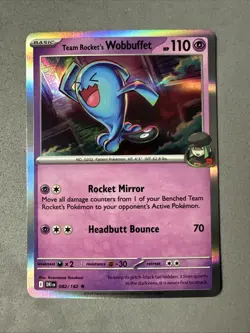 Pokemon TCG * Destined Rivals 082/182 Team Rocket's Wobbuffet Rare * NM FRESH PK - Image 1