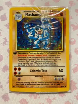 Pokemon TCG Machamp 1st Edition Holo 8/102 Rare Factory Sealed Holographic - Image 1