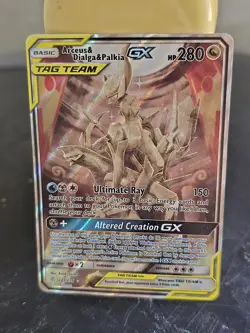 Pokemon TCG Arceus & Dialga & Palkia Tag Team GX Alt Art 221/236 NM - Image 3