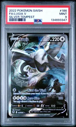 2022 Pokemon Sword & Shield Silver Tempest #186 Fa/Lugia V Silver Tempest PSA 9 - Image 1