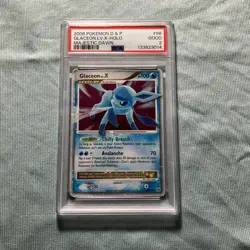 Pokemon Diamond & Pearl Majestic Dawn #98 Glaceon LV.X Holo PSA 2 Swirl Pop 6 - Image 1