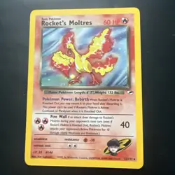 Rocket's Moltres - 12/132 Gym Heroes Unlimited Holo Rare Pokemon - Image 1