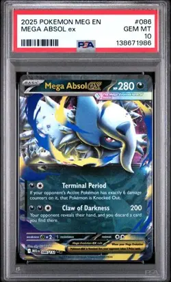 PSA 10 Mega Absol EX 086/132 Mega Evolution Holo Pokemon TCG - Image 1