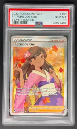 2022 Furisode Girl Full Art #190 Silver Tempest SWSH Pokemon PSA 10 GEM - Image 1