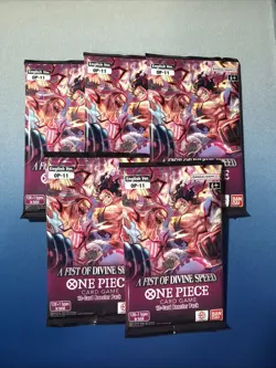 One Piece A Fist Of Divine Speed OP-11 Five 5 Booster Packs Lot English - Image 1