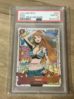 2024 One Piece Nami ST01-007 Wings of the Captain Treasure Rare OP06 PSA 10 Gem - Image 1