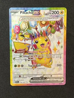 Pokemon TCG Surging Sparks Pikachu EX Full Art Holo Card 219/191 Ultra Rare 🔥 - Image 1