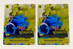 2025 One Piece Bartholomew Kuma Winner Pack Vol. 4, OP09-108 Promo (2x) Cards - Image 1