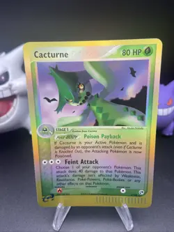 2003 Pokemon CACTURNE Ex Sandstorm REVERSE HOLO Foil RARE e-Reader Card 2/100 NM - Image 1