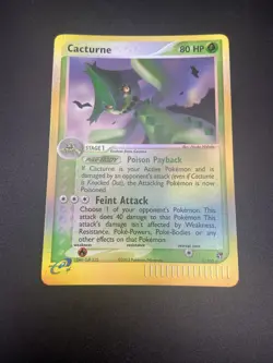 2003 Pokemon CACTURNE Ex Sandstorm REVERSE HOLO Foil RARE e-Reader Card 2/100 NM - Image 3