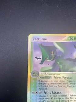 2003 Pokemon CACTURNE Ex Sandstorm REVERSE HOLO Foil RARE e-Reader Card 2/100 NM - Image 5