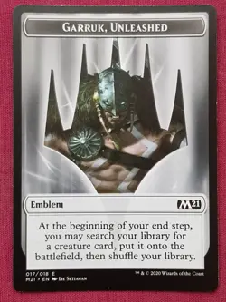 Magic The Gathering 2021 CORE SET M21 GARRUK UNLEASHED EMBLEM token card MTG - Image 1