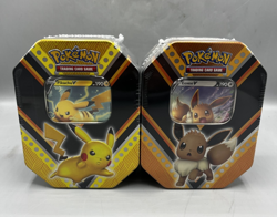 Lot Of 2 Pokemon Card Game (TCG): Eevee V Powers Tin & Pikachu V Powers Tin NEW 820650807794 - Image 1