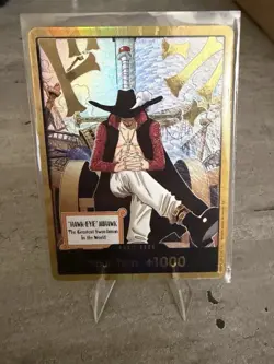 DON!! Card (Dracule Mihawk) (Gold) The Azure Sea's Seven Foil - Image 1