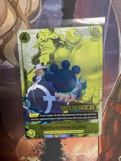 Bandai One Piece Card Game Bartholomew Kuma Winner Promo Character OP09-108 5000 - Image 1
