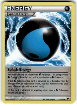Pokemon TCG Splash Energy Reverse Holo Card 113/122 Pokemon Breakpoint XY NM - Image 1