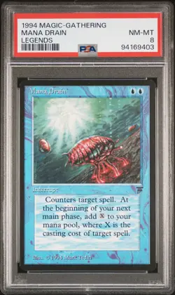 1994 MTG LEGENDS MANA DRAIN PSA 8 - Image 1