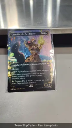 MTG Magic the Gathering RAISED FOIL Camellia the Seedmiser BLB G2U - Image 2