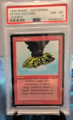 MTG Graded PSA 8 NM-MT: ACTIVE VOLCANO (Lengends 1994) Magic Gathering #TCG - Image 1