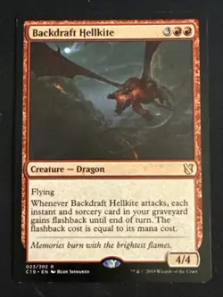 1x Backdraft Hellkite (023) Commander 2019 LP MTG Magic the Gathering x1 MKE - Image 1