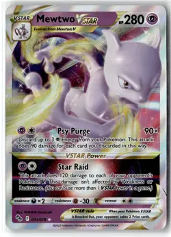 Mewtwo VSTAR ⭐ 031/078 Holo Rare VSTAR Pokemon GO 2022 Pokemon NM - Image 1