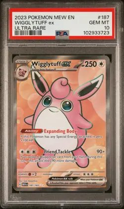 2023 POKEMON MEW EN-151 ULTRA RARE #187 WIGGLYTUFF EX PSA 10 - Image 1