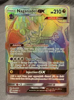 Pokemon Naganadel GX Rainbow Secret Rare 249/236 - Unified Minds - NM - Image 1