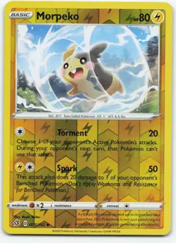 Morpeko 073/192 Uncommon Reverse Holo SWSH02: Rebel Clash NM Pokemon - Image 1