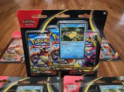 Pokemon TCG Mega Evolutions 3 Pack Blister (Psyduck) X 5 Lot - Image 2
