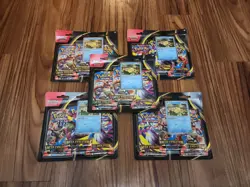 Pokemon TCG Mega Evolutions 3 Pack Blister (Psyduck) X 5 Lot - Image 3