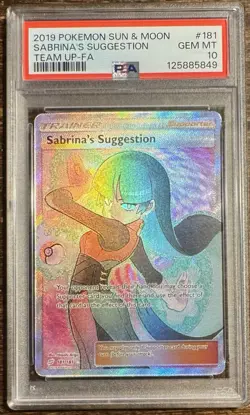 Pokemon Sabrina's Suggestion (Full Art) 181/181 Sun And Moon Team Up Holo PSA 10 - Image 1