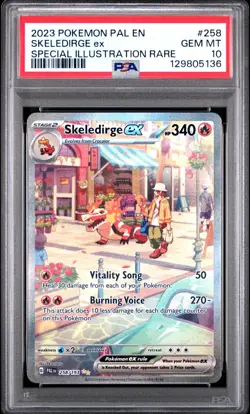2023 POKEMON PAL EN-PALDEA EVOLVED #258 SKELEDIRGE ex SIR PSA 10 - Image 1