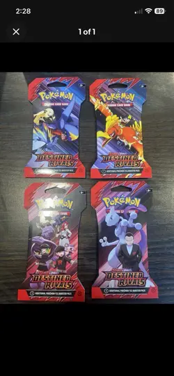 Pokemon TCG Destined Rivals Sleeved Booster Pack Lot of 10 New/Sealed - Image 1