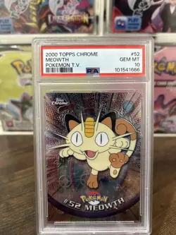 2000 TOPPS CHROME POKEMON T.V. #52 MEOWTH PSA 10 - Image 1