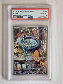 2024 Pokemon STELLAR CROWN EN Squirtle #148/142 IR PSA 10 GEM MT - Image 1