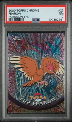 2000 Topps Chrome Pokemon T.V. Fearow Holo #22 - PSA 7 (NM) - Image 1