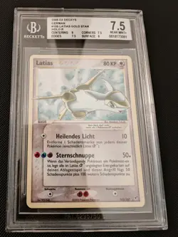 BGS 7,5 Latias Gold Star 2005 Deoxys EX 105/107 PSA Near Mint NM Pokemon German - Image 1