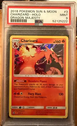 Charizard Holo 3/70 Dragon Majesty 2018 Pokemon PSA 9 - Image 1